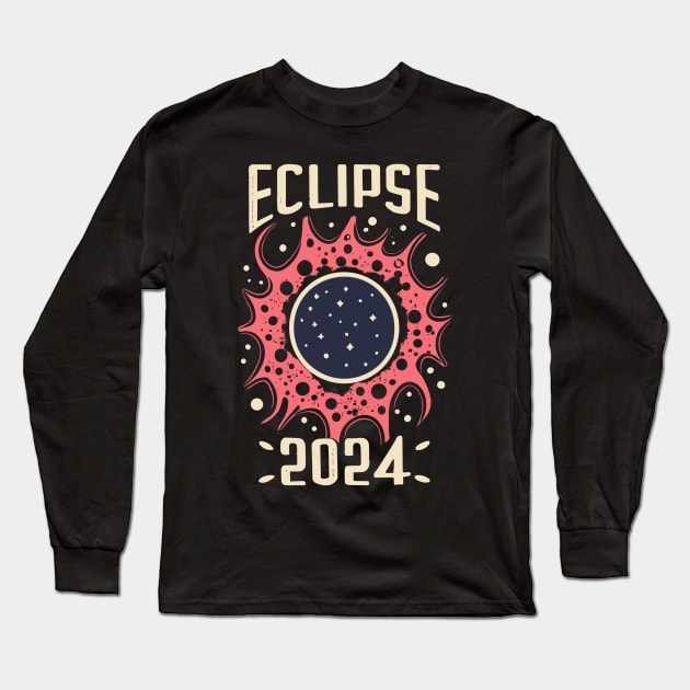 solar eclipse 2024 Long Sleeve T-Shirt by vaporgraphic